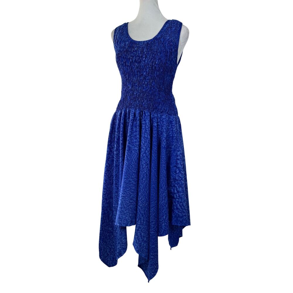 Rima Beachworld Royal Blue Rouched Sleeveless High Low Dress